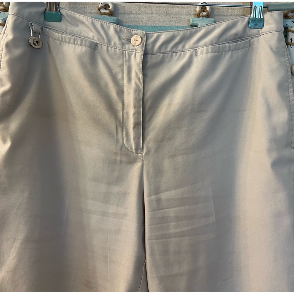 Liz Golf Audra Cropped Gold Pants Sz 12 - Picture 2 of 5